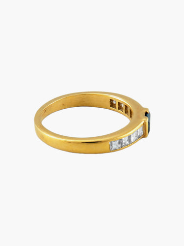 Bague 56 Bague Jonc Or Jaune Saphirs 58 Facettes R1125