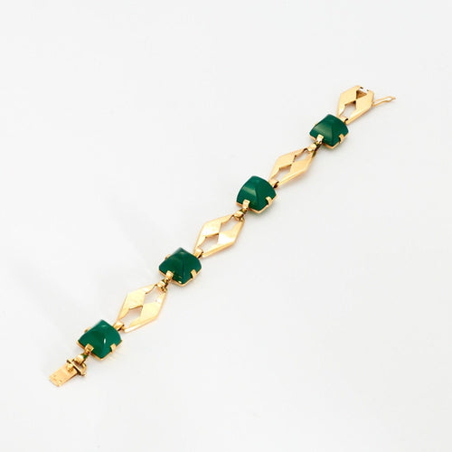 Bracelet Bracelet Art Déco Chrysoprase 58 Facettes