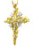 Collier GILBERT ALBERT. Croix en or jaune et diamants 58 Facettes