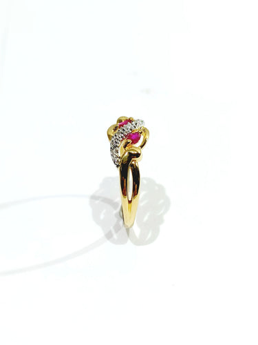 Bague 58.5 Bague or diamants Rubis 58 Facettes