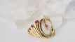 Bague Bague Toi et Moi Oiseaux pierre de Lune et Rubis 58 Facettes 31230
