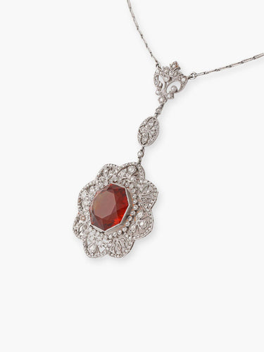 Collier Collier Ancien 1900 en Or Blanc et Diamants 58 Facettes 130035