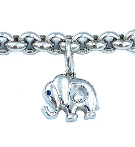 Bracelet CHOPARD. Collection Happy Diamonds, bracelet or blanc et breloques 58 Facettes