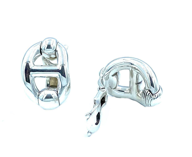 Boucles d'oreilles Hermès. Collection Chaîne d’ancre, boucles d’oreilles argent 58 Facettes