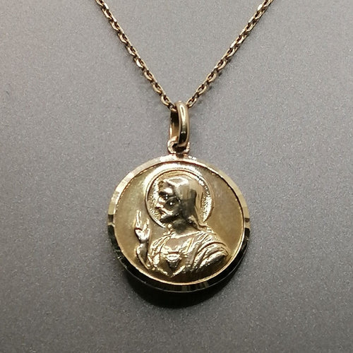 Pendentif Pendentif médaille religieuse deux sens or jaune 58 Facettes 2558