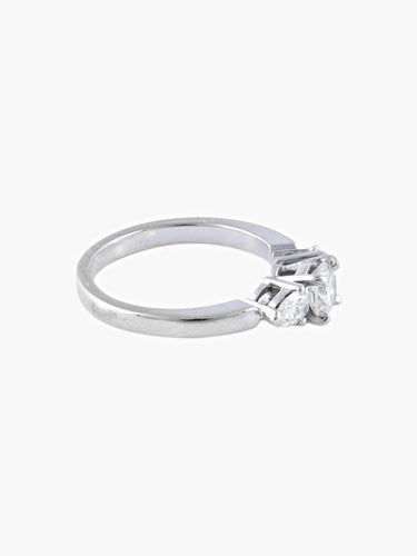 Bague Bague Solitaire Or Blanc Diamants. 58 Facettes