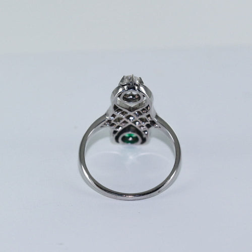 Bague Bague Duo émeraude et diamants 58 Facettes