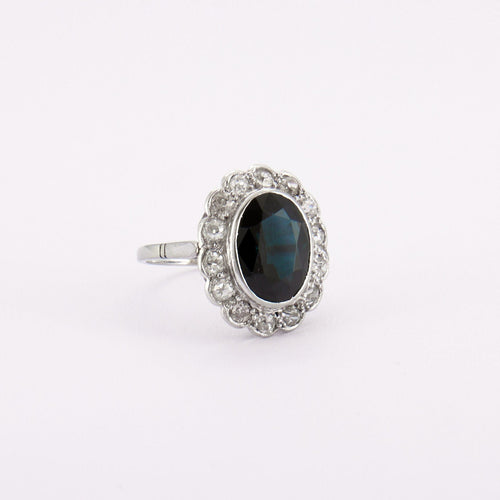 Bague 49 Bague Pompadour, saphir, diamants 58 Facettes