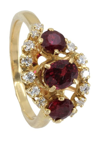 Bague BAGUE MODERNE RUBIS ET DIAMANTS 58 Facettes 051551