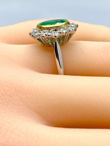 Bague 51 Bague marguerite Emeraude Diamants 58 Facettes AB203