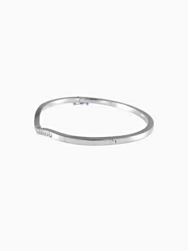 Bracelet BRACELET JONC TORSADE OR BLANC ET DIAMANTS 58 Facettes