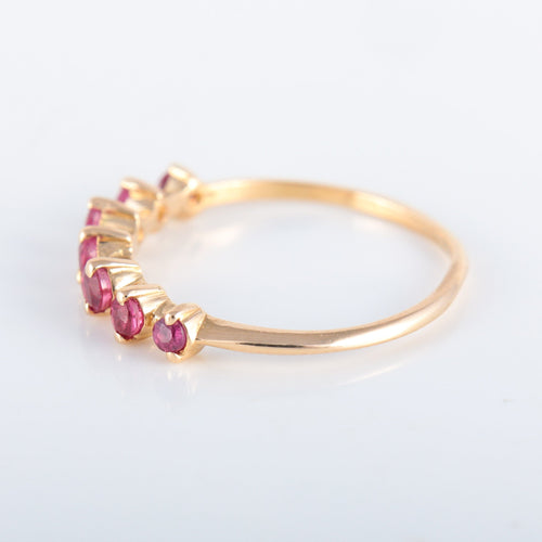 Bague 53 Demi-alliance  rubis 58 Facettes 8392