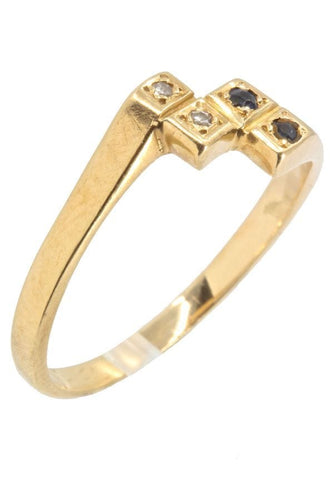 Bague 55 BAGUE ANCIENNE SAPHIRS ET DIAMANTS 58 Facettes 040251