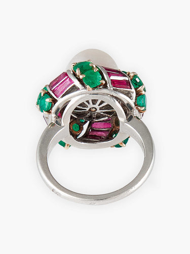 Bague Bague Mauboussin Perle fine, émeraude et rubis 58 Facettes HS2581