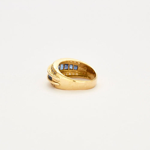 Bague 52 Bague bandeau Saphirs Diamants 58 Facettes