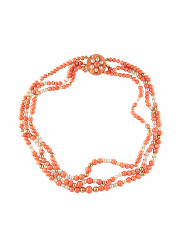 Collier Collier corail et perles 58 Facettes