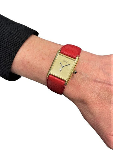 Montre CARTIER TANK MUST VERMEIL GRAND MODÈLE 58 Facettes 044191