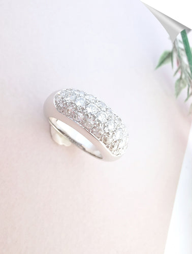 Bague 52.5 Bague Jonc Diamants Or Blanc 58 Facettes AA 1532