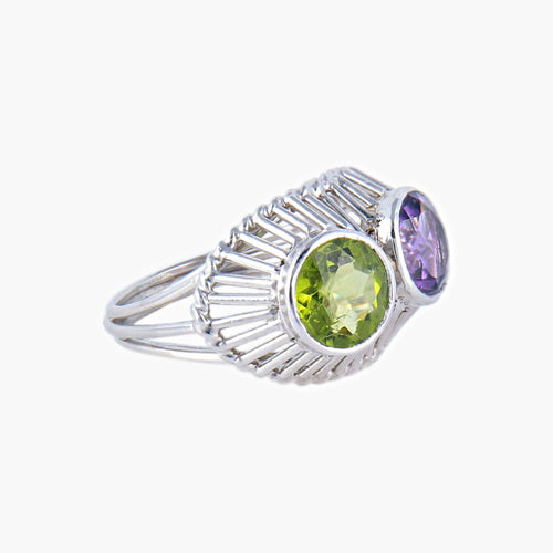 Bague Bague Améthyste et Péridot 58 Facettes
