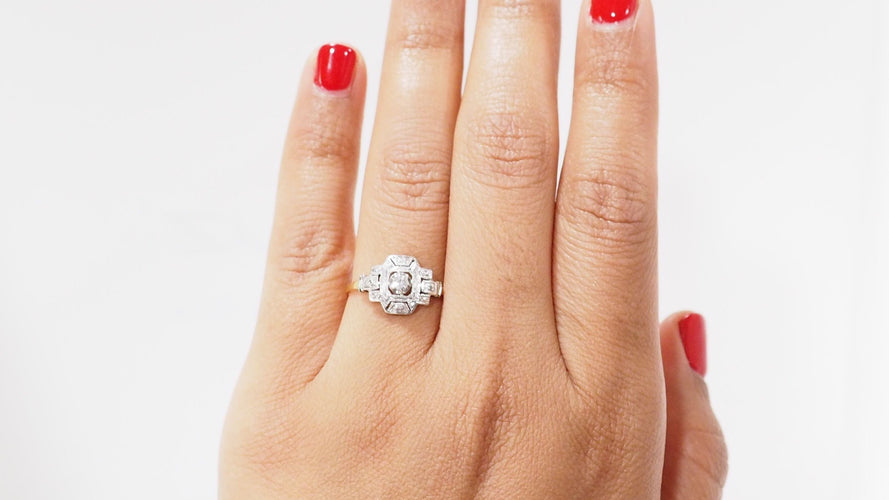 Bague 53 Bague Art Déco Diamant 58 Facettes 32202