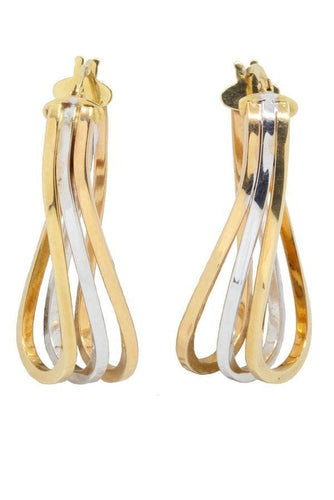 Boucles d'oreilles CRÉOLES MODERNES 3 ORS 58 Facettes 038801