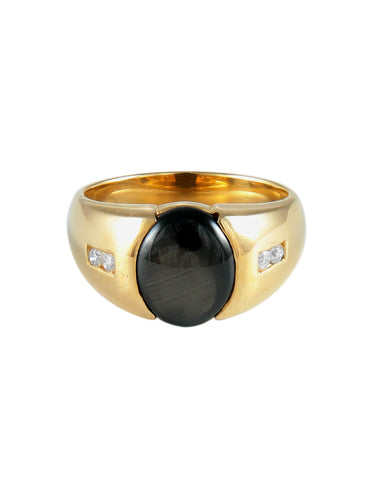 Bague Bague Chevalière Saphir étoilé 58 Facettes