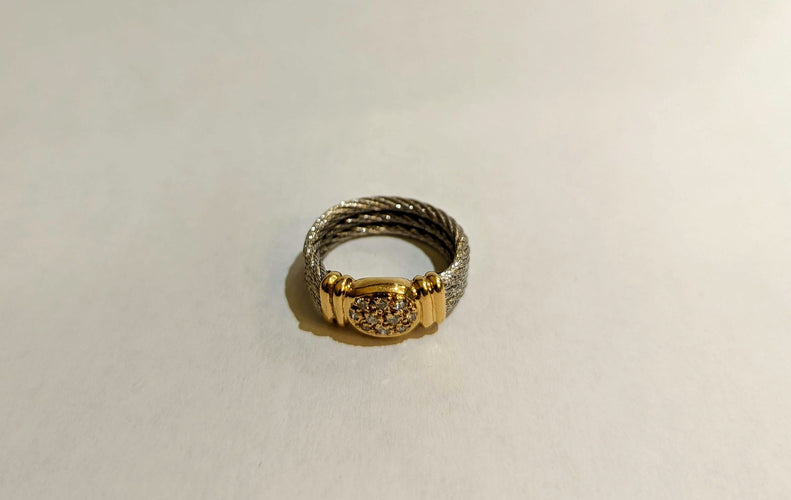 Bague Bague FRED Force 10 or et acier 58 Facettes