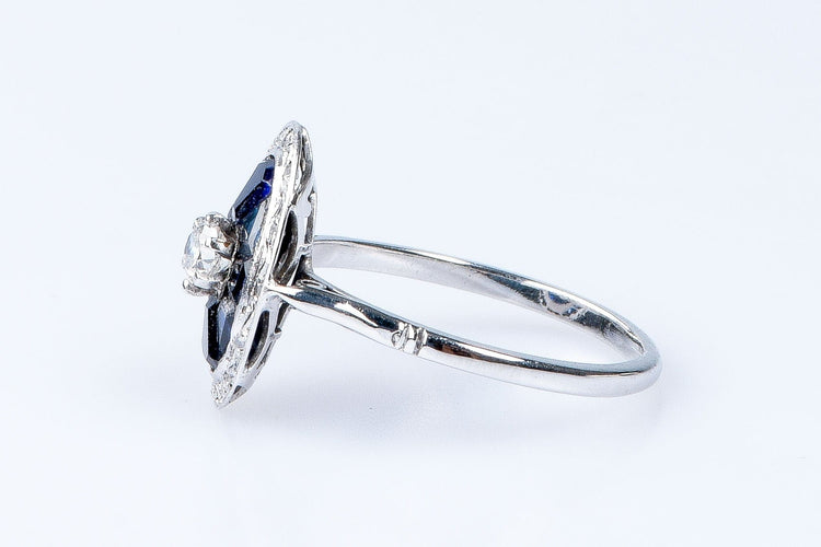 Bague Bague diamant saphir or blanc 58 Facettes BG250736-18