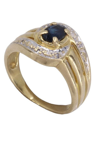 Bague 50 BAGUE MODERNE SAPHIR ET DIAMANTS 58 Facettes 077861