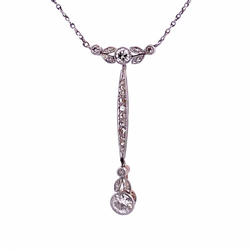 Collier Collier Art Déco platine et or serti de diamants 58 Facettes