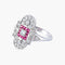 Bague 51 Bague style Art Déco Diamants et Rubis 58 Facettes