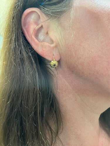 Boucles d'oreilles DORMEUSES ANCIENNES GRENAT 58 Facettes 054411