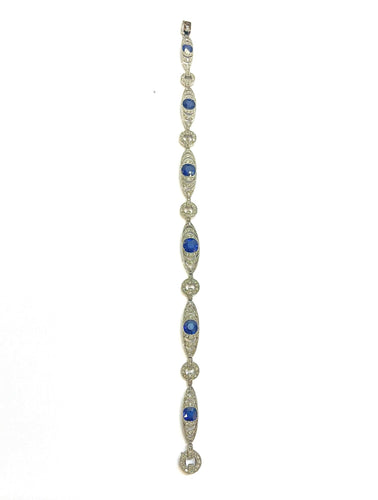 Bracelet Bracelet ancien Belle Époque en platine diamants et saphirs 58 Facettes