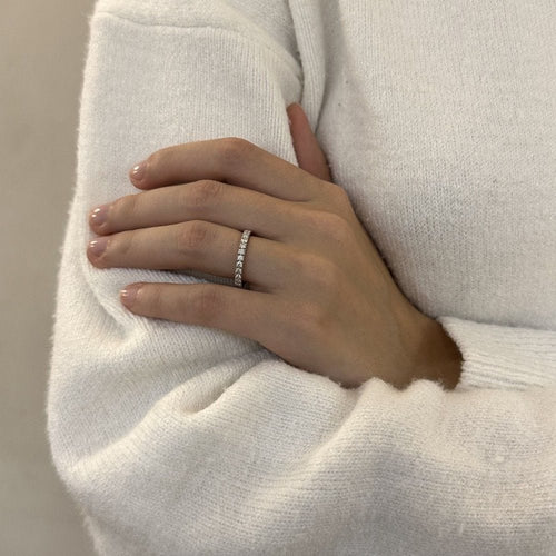 Bague Alliance De Beers platine diamants 58 Facettes