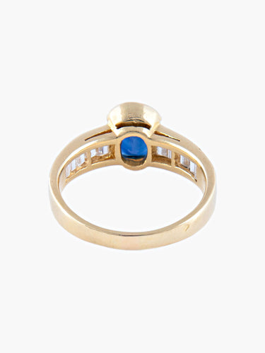 Bague Bague Or Jaune Saphir Diamants 58 Facettes