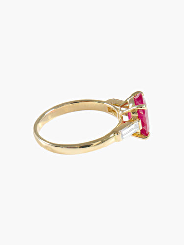 Bague 50 Bague Rubis Diamants baguette 58 Facettes