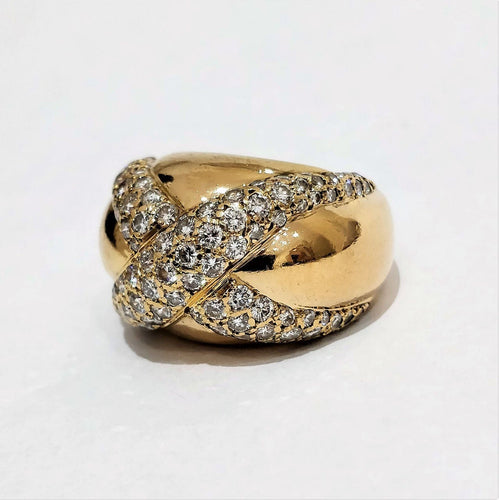 Bague 54 Bague "dôme" or jaune diamants 58 Facettes 1-576/10