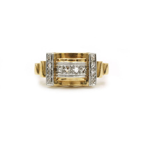 Bague 53 Bague Tank Or, Platine Et Diamants 58 Facettes 220268R