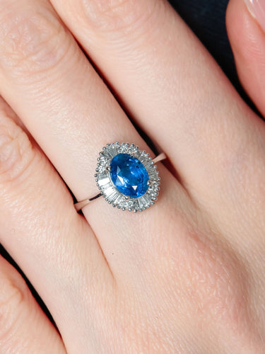 Bague Bague Marguerite Saphir et Diamants 58 Facettes