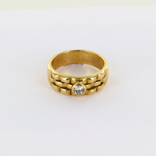 Bague 61 Bague mixte en or jaune et diamant 58 Facettes