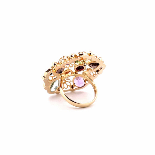 Bague 58 Bague Champignon Or jaune Pierres fines 58 Facettes
