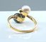 Bague 50.5 Bague en or jaune 18 carats, perle de Tahiti, perle de culture blanche et diamants 58 Facettes AB264