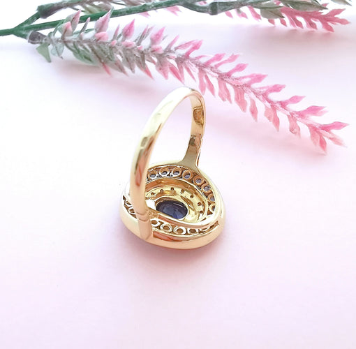 Bague 57.5 Bague Saphirs et Diamants Or 18 K 58 Facettes AA 1629