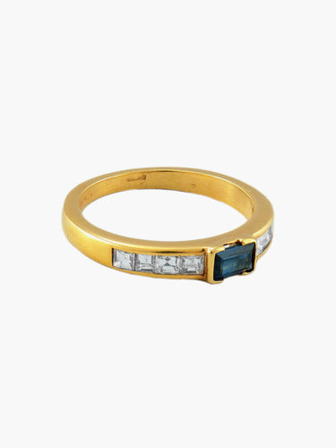 Bague 56 Bague Jonc Or Jaune Saphirs 58 Facettes R1125