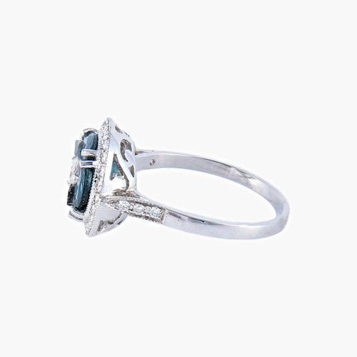 Bague 55 Bague style Art Déco Saphirs Diamants 58 Facettes