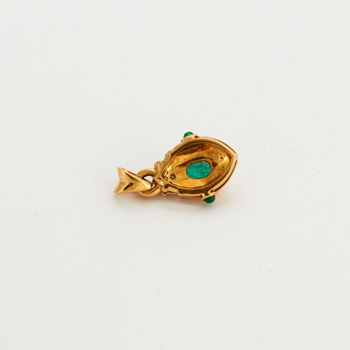 Pendentif Pendentif Emeraudes Diamants sur chaîne 58 Facettes