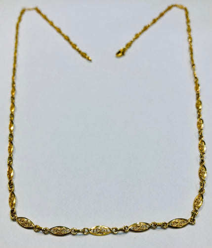 Collier Long collier or jaune maille filigrane 58 Facettes