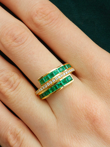 Bague Bague Diamants et émeraudes 58 Facettes HS2891