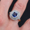 Bague 53 Bague saphir et diamants double rang ancienne 58 Facettes 21-151-53