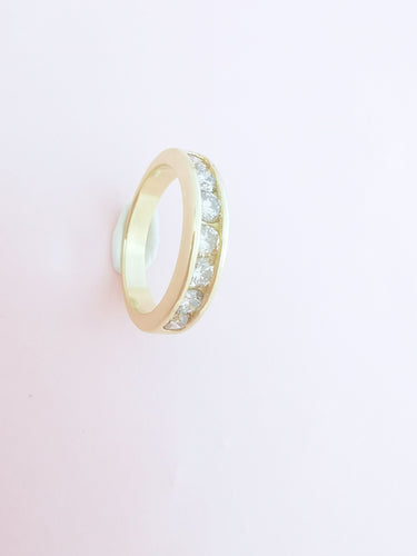 Bague 54 Demi Alliance Diamants 0,70 carat Or Jaune 58 Facettes AA 1612